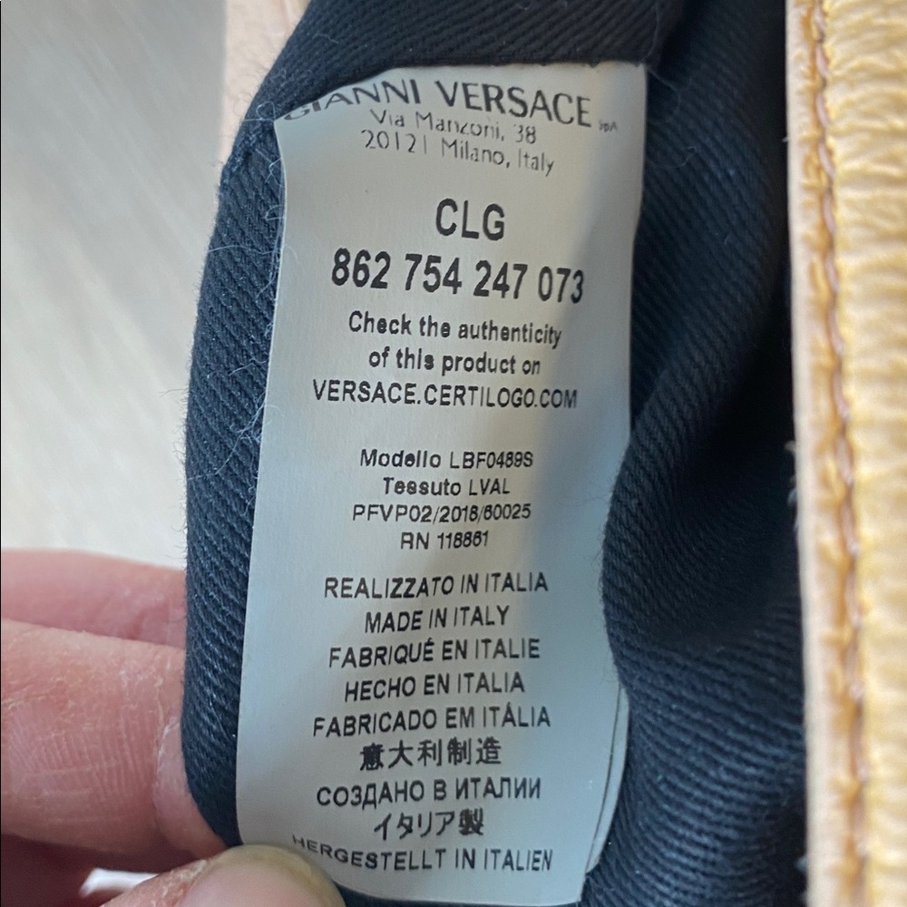 Versace Collection Blush Leather Crossbody Bag - Picture 11 of 14